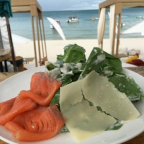 Gluten-free smoked salmon salad from Coast Beach Bar & Grill at Centara Grand